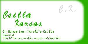 csilla korsos business card